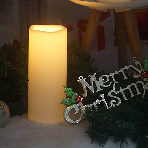 Image of CANDLE CHOICE Large Waterproof Outdoor Battery Operated Flameless Candle with Timer Realistic Flickering Plastic Electric LED Pillar for Lantern Garden Yard Halloween Christmas Decorations 4 inchx10 inch 2PCS