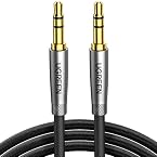 UGREEN Câble Audio Jack 3.5 mm Mâle Mâle HiFi Stéréo Nylon Tressé Câble Auxiliaire Voiture Compatible avec Autoradio Casque Haut-Parleur TV iPhone iPad iPod PC MP4 MP3 (1M)