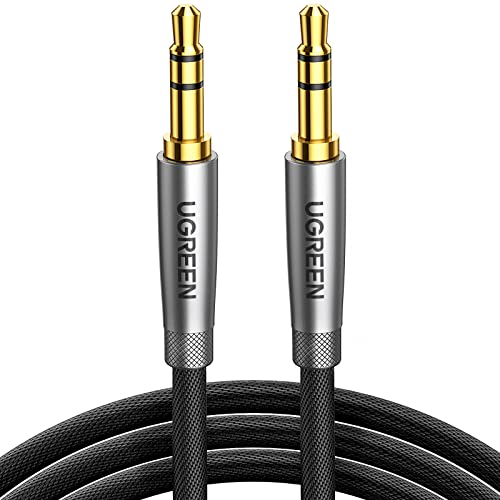 UGREEN Câble Audio Jack 3.5 mm Mâle Mâle HiFi Stéréo Nylon Tressé Câble Auxiliaire Voiture Compatible avec Autoradio Casque Haut-Parleur TV iPhone iPad iPod PC...