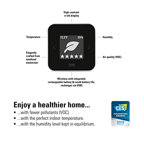 Eve 20EBX9901 Room - Indoor Air Quality Sensor To Monitor Air Quality (Voc), Temperature & Humidity, Apple Homekit Technology thumb #2