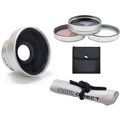 High Definition 0.45x Wide Angle Lens w/Macro Compatible with Sony HDR-XR350V + Filters