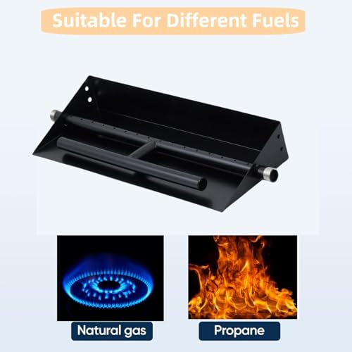 Drop-in Fire Pit Burner Kit, 18 x 6 Inch Rectangular Fire Pit Burner with Spark Ignition Kit for Propane & Natural Gas, Fire Pit Insert with H-Burner for Indoor Outdoor Use