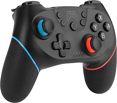 Diswoe Verbesserter Controller für Switch/OLED/Lite - Wireless Pro Controller mit Aufwachen, 6-Achsen Gyroskop, Double Shock, Turbo