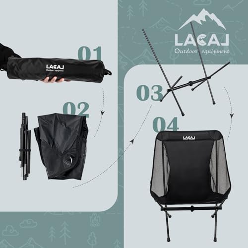 G2 GO2GETHER Ultra-Light Folding Camping Chair, Only 1.5 lbs, All-Aluminum Frame, Lightweight Rip-Stop Fabric, Breathable Mesh, Easy to Carry, Compact Storage Size