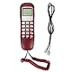 Schnurgebundenes Festnetztelefon, Telefon Mit Schnur,Schnurgebundenes Telefon Mit Wahlwiederholung,LCD-Display,Kleines Kabelgebundenes Festnetztelefon Für Das Heimbüro (Rot)