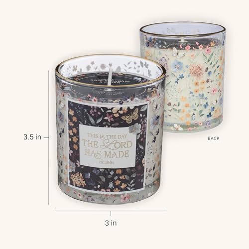 Image of Christian Art Gifts Psalm 118:24 Scented Candle: Soy Wax, Bible Verse