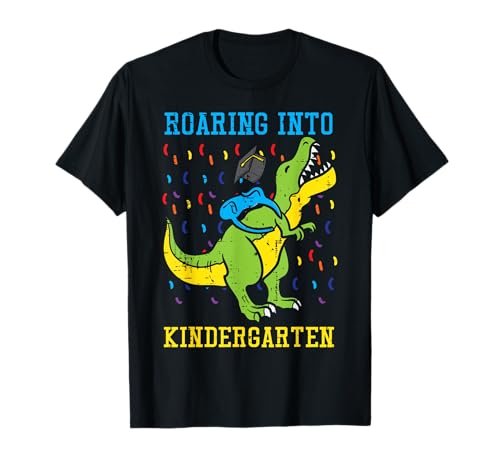 Trex Graduate Roaring in Kindergarten First Day Boys Kids Maglietta