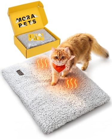 Mora Pets Selbstheizende Katzendecke Selbstwärmend Decke Katze, 61 x 46 cm | Heizdecke für Katze Ohne Strom, Wärmedecke Angenehm Geräuschlos, Katzen Decke Flauschig & Rutschfester,