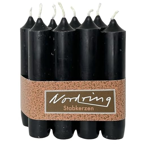 Nordring Lote de 8 velas negras de 2,2 x 11 cm de alto | Ya disponible en tu tienda friki favorita! En mundofriki.es!