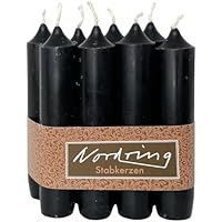 Nordring Lote de 8 velas negras de 2,2 x 11 cm de alto