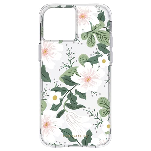 Image of Rifle Paper Co. iPhone 13 Mini Case - 10ft Drop Protection with Wireless Charging - Luxury Floral 5.4 inch Cute Case for iPhone 13 Mini - Slim Lightweight, Anti Scratch, Shock Absorbing Materials - Willow