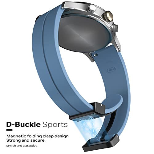 Image of Magnetic Watch Band 16mm 18mm 19mm 20mm 22mm - Quick Release - Skin-Friendly Soft Silicone Sport Watch Band for Men Women, Magnetic Folding Clasp Silicone Strap