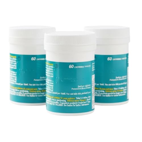 Peppermint Chewable Tablets 60 Count Bottles (3 Pack) *180 Total*