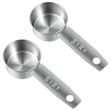 Tyqour 2 Stück Messlöffel à 30 ml (1/8 Tasse) – Messbecher aus Edelstahl