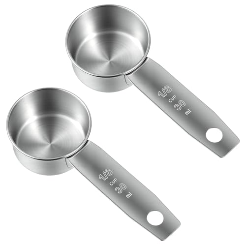 Tyqour 2 pcs vaso medidor 30 ml acero inoxidable miniatura 1