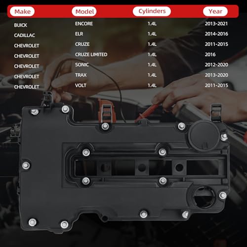 264-968 55573746 25198498 25198877 Engine Valve Cover Kit with Gaskets and Bolts Compatible with Chevrolet Cruze 2011-2016, Buick Encore 2013-2021, Sonic, Trax, Volt, Cadillac ELR 1.4L by LINKCRO - Used condition - Image 2