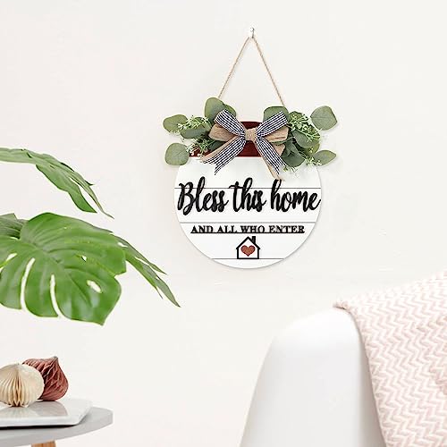 Panneau de porte en bois 3D couronne de fleurs décoration murale maison - 8