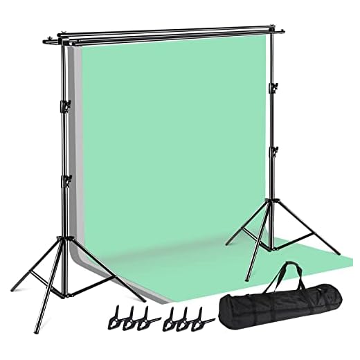 SLOW DOLPHIN Photo Video Studio Triple Crossbar 10 (W) x 8.5 (H) ft Adjustable Photography Backdrop Background Support Stands, with Mounting Bracket and 6 Pcs Spring Clamp, Carry Bag