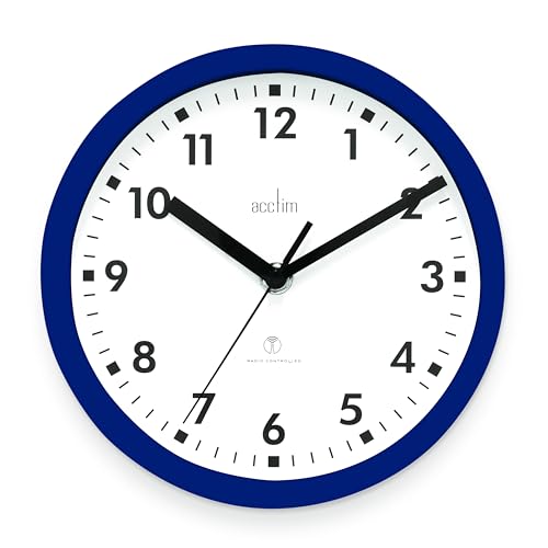 Acctim Nardo 74669 - Orologio da parete radiocontrollato, 20 cm, colore: Blu notte