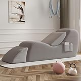 WHGBJA Yoga Chair, Lounge Chair for Yoga with Side Pocket&Lumbar Pillow&Ottoman, for Stretching, Relaxation