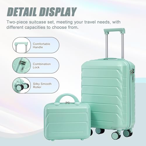 Image of Hardshell Luggage, Lightweight ABS Suitcase with Spinner Wheels, 20 /14 Inch