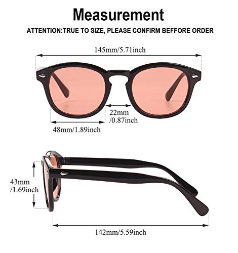 Bestum Retro Inspired Sunglasses With Rivets Tinted Lens UV4004