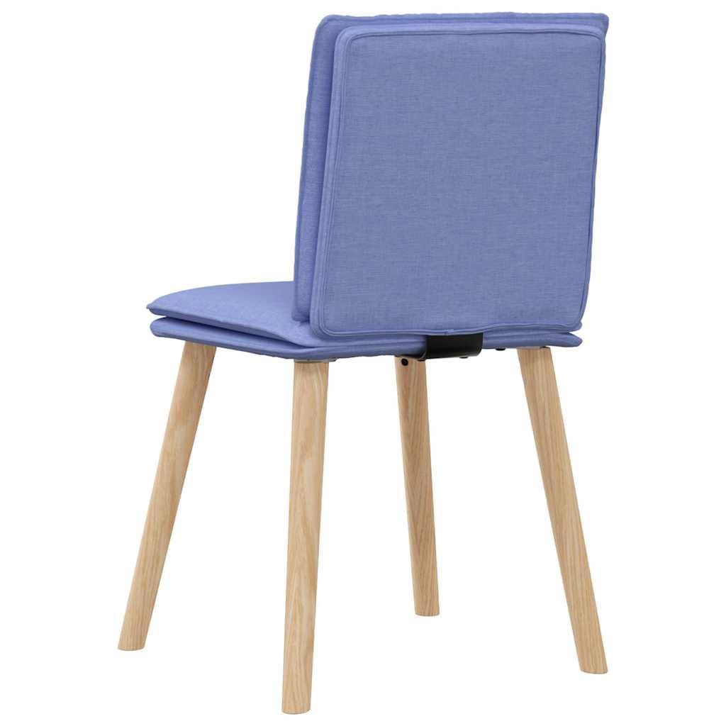 Juego de 4 sillas de comedor de tela azul vaquera, robustas sillas apilables con funda transpirable y estructura de metal de madera estable para sala de estar y comedor
