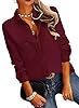 AISEW Womens Casual Button Down Shirts V Neck Chif... #1