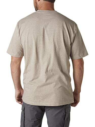 Wrangler Herren Kurzärmeliges Henley-Hemd, Haferflocken (Oatmeal), meliert, 4X – Ansicht 2