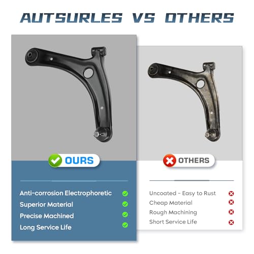 2Pcs Front Lower Control Arm w/Ball Joint for 2007-2012 Dodge Caliber, Jeep Compass Patriot 2007-2017 Suspension Kit CMS25189 CMS25188 K620065 K620066 - Image 4