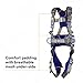 3M 1113127 DBI-SALA ExoFit X300 Comfort Construction Positioning Safety Harness, Construction Fall Protection, Aluminum Back and Hip D-Rings, Auto-Locking Quick Connect Leg and Chest Buckles, Large