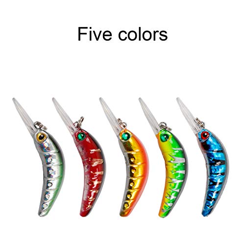 Isca de pesca, 5 cm artificial multicololr realista, isca de peixe para pesca ao ar livre - 5