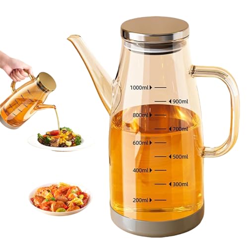 Botella de aceite de vidrio de 1000 ml termorresistente con escala de medición precisa 8