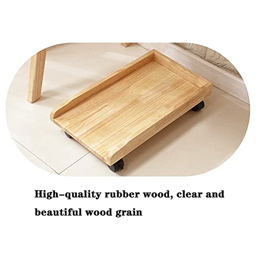 Soporte de madera para CPU de PC con ruedas y protector, color marrón miniatura 3