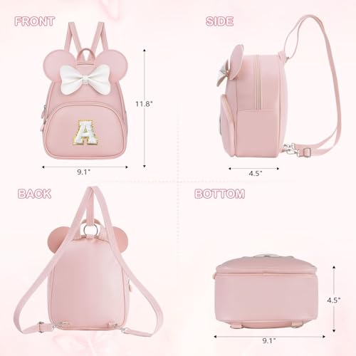 Image of Birthday Gifts for 6 7 8 9 10 Year Old Girls Kids Toddler, School Backpack for Teen Girl Kids, Backpack for Girls with Cute Bow, Initial Blue E