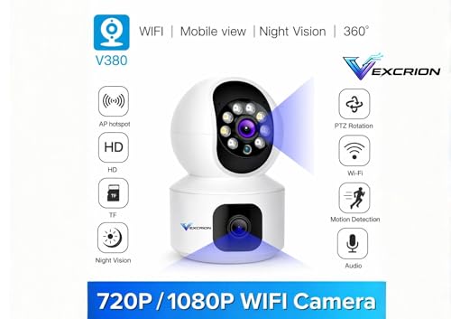 Image of 5MP Indoor WiFi Smart Security Camera | Full HD Video | Color Night Vision | Motion Alerts | Two-Way Talk | Wireless Home CCTV with V380 Pro App Support