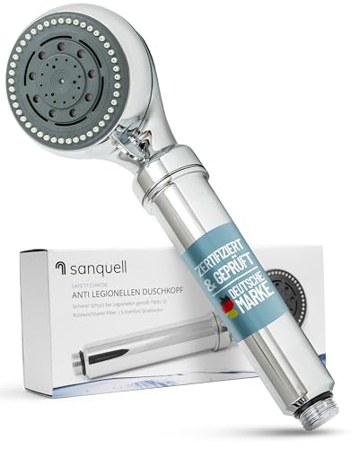 Legionellenfilter Duschkopf Safety Chrom | Medizintechnik | Zertifiziert | Sofortschutz | Diskret | Hochwertig