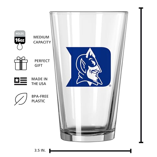 Image of Logo Brands NCAA 16 oz Pint Glass - Durable Glass With Bold Team Color- Chip-Resistant Rim Drinkware For Fans, Tailgates, Home Bars & Everyday Use