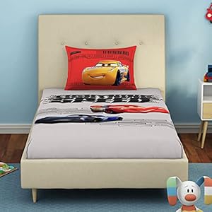 SPACES Disney 100% Cotton Single Bedsheet with Pillow Covers Stain Release Breathable Fabric Skin Safe Printed(152CMX224CM/43CMX68CM) - Grey