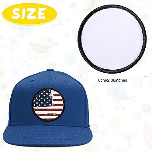 40 Pieces Sublimation Patch Round Blank Patch Fabric Iron-On Blank Patch Heat Transfer Repair Patch Sublimation Blank Fabric Repair Patch For Clothes, Hats, Uniforms, Backpacks, Shoes #TOP1