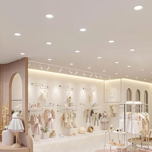 Downlight LED de aluminio con acabado deflector blanco, pack de 10 luminarias CRI 90+ 3