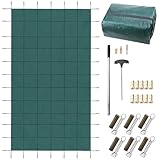 ZEEKYFOR Kits de Cubierta de Seguridad para Piscinas de Invierno para El Hogar, El Jardín y El Hotel, Cubierta Rectangular para Piscinas Enterradas, Herrajes de Instalación,3.7mx7.5m/12ftx24ft