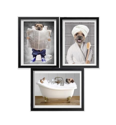 Affiche Border Terrier salle de bain poster humour canin élégant