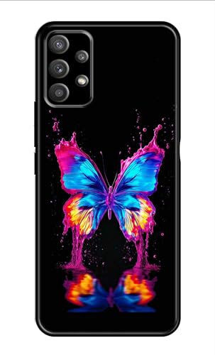 Image of Metal TPU Printed Back Cover for Samsung Galaxy A32 5G (Butterfly -J1) 360 Degree Protection | Camera Protection -25092024(AR)