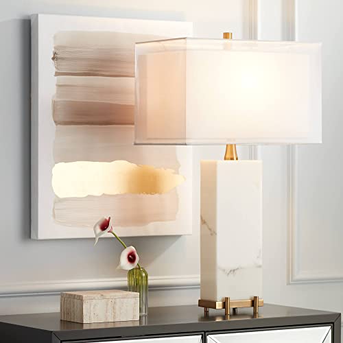 Lámpara de mesa moderna blanca 30.5 pulg.
