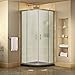 DreamLine Prime 38 in. x 74 3/4 in. Semi-Frameless Frosted Glass Sliding Shower Enclosure in Brushed Nickel with Black Base Kit, DL-6703-89-04FR