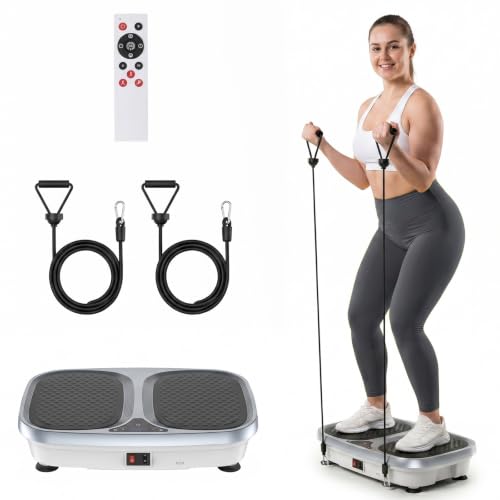 Image of NEWBULIG Vibration Plate, Whole Body Workout, Vibrating Platform with LED Touch Screen & Pull Ropes for Weight Loss & Muscle Toning, Home Gym Fitness Equipment with Remote Control for Women Men
