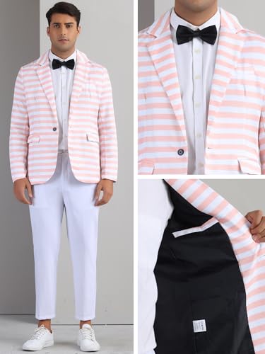 Lars Amadeus Striped Sport Coats for Men's Formal Notch Lapel Stripes Suit Jacket Single Breasted Prom Blazers4