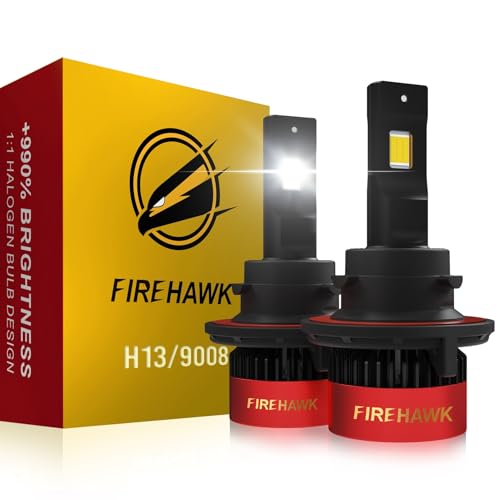 Image of Firehawk H13 /9008 Bulbs 70000LM Pure White 6000K Plug & Play IP68 Waterproof Fog Light, Pack of 2