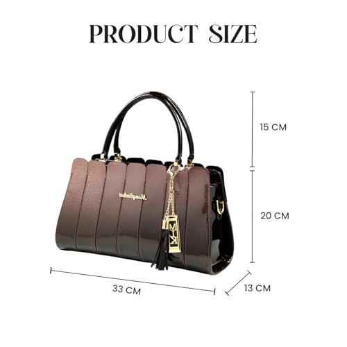 Image of SYGA Elegant Color Contrast Tote Bag - Horizontal Square Medium-Soft Handbag with Design for Everyday Use